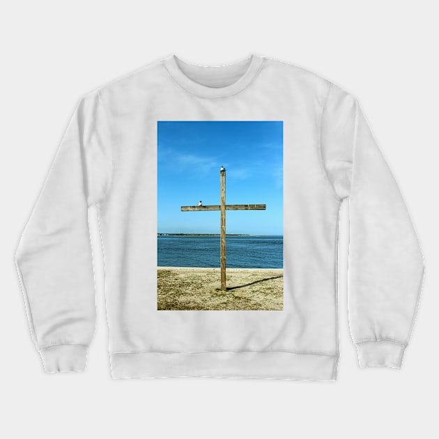 Seagulls On The Cross Crewneck Sweatshirt by Cynthia48